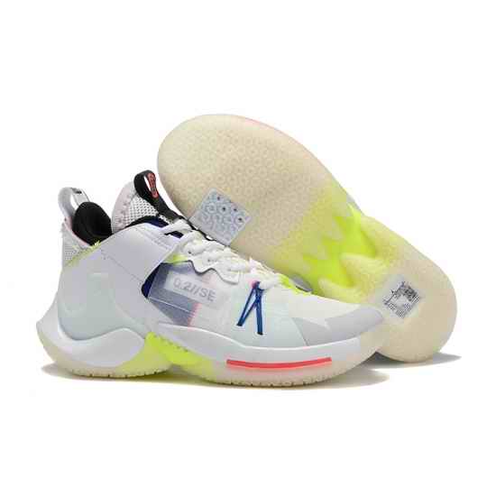 Russell Westbrook II Men Shoes White blue fluorescent green